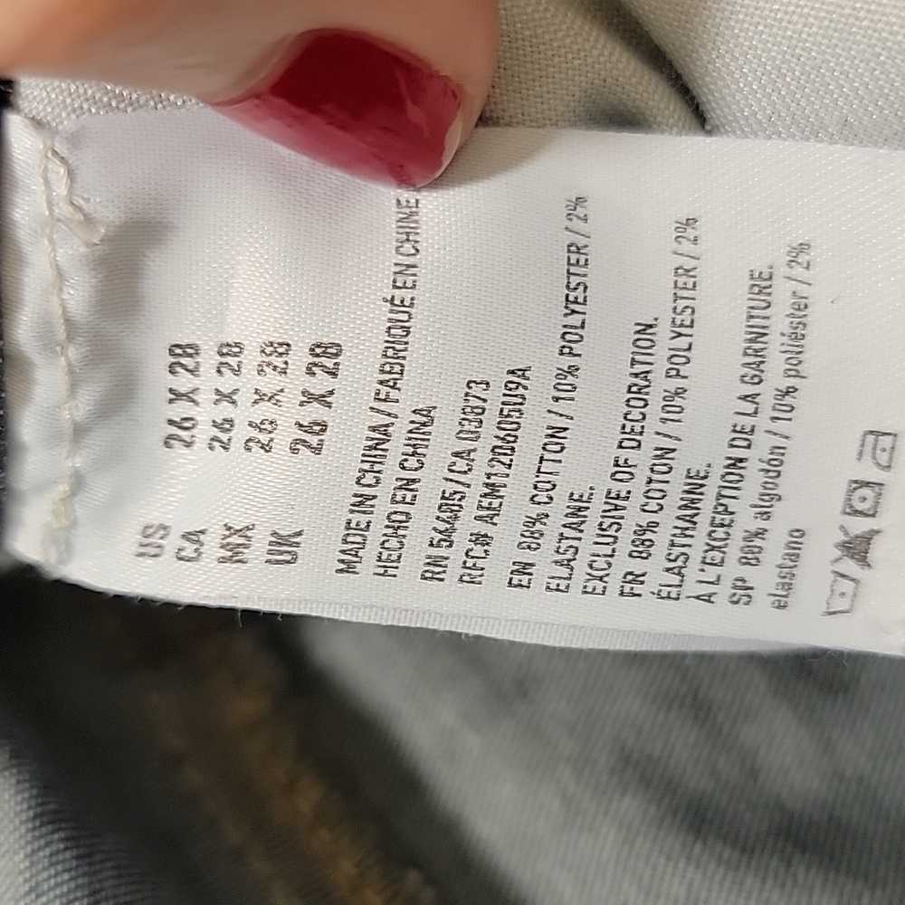 American Eagle Outfitters Extreme Flex Slim Straight Jeans Size 26x28 - Picture 3 of 11